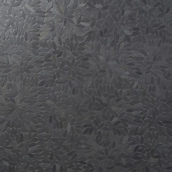 Shower | 1 sq. ft. Nature Flower Alor Black Pebble Honed Mosaic Tile Alor Shower Alor