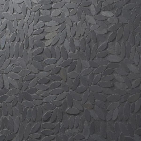 Shower | 1 sq. ft. Nature Flower Alor Black Pebble Honed Mosaic Tile Alor Shower Alor