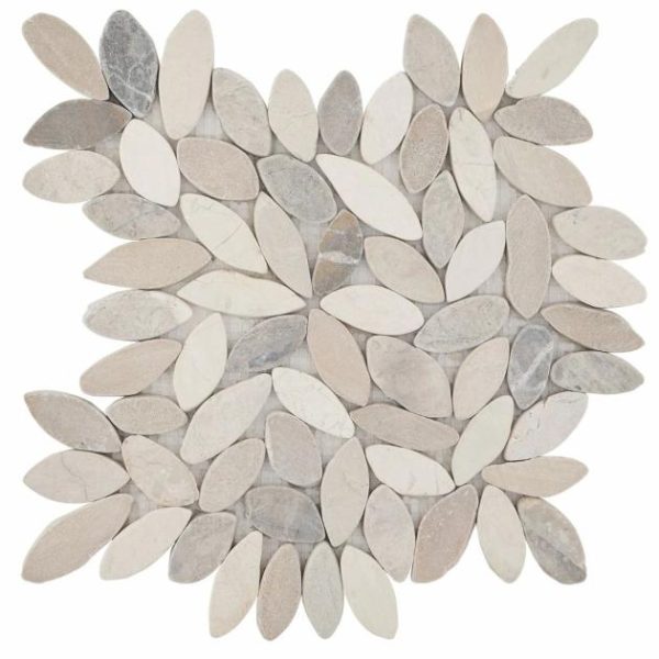 Shower | 1 sq. ft. Nature Flower Lombok Beige Pebble Honed Mosaic Tile Lombok Shower Lombok