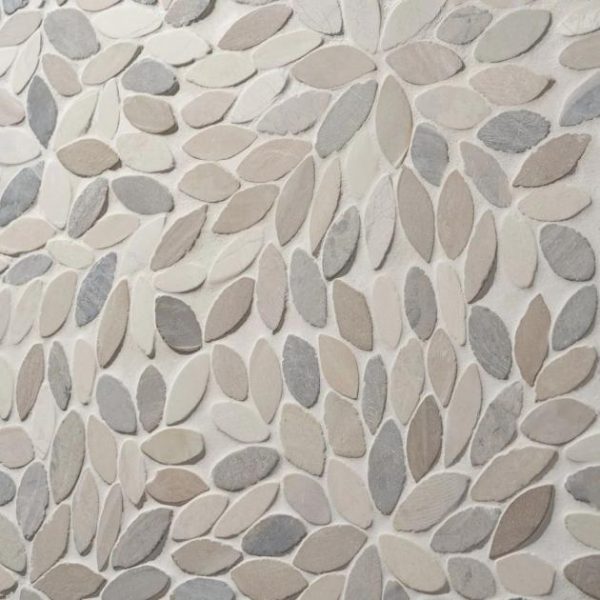 Shower | 1 sq. ft. Nature Flower Lombok Beige Pebble Honed Mosaic Tile Lombok Shower Lombok