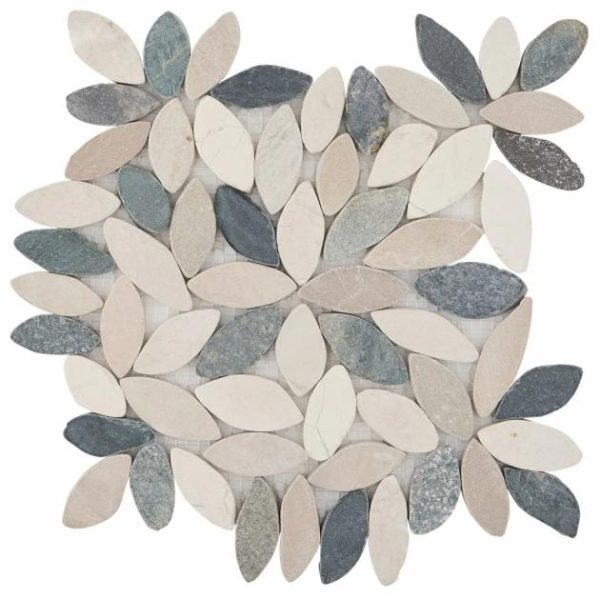 Shower | 1 sq. ft. Nature Flower Raja Blend Multicolor Pebble Honed Mosaic Tile Raja Shower Raja