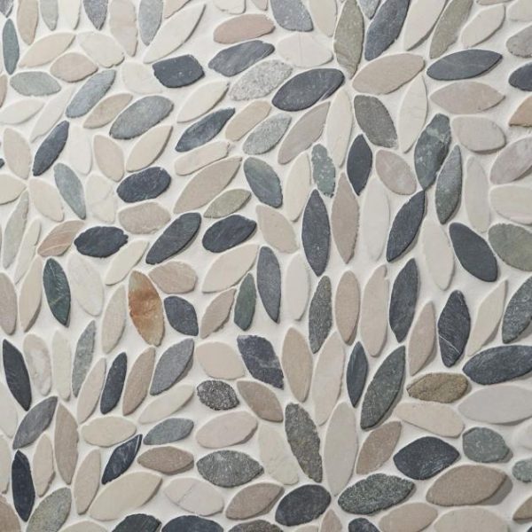 Shower | 1 sq. ft. Nature Flower Raja Blend Multicolor Pebble Honed Mosaic Tile Raja Shower Raja