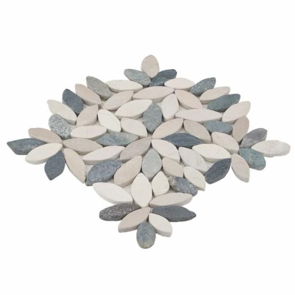 Shower | 1 sq. ft. Nature Flower Raja Blend Multicolor Pebble Honed Mosaic Tile Raja Shower Raja