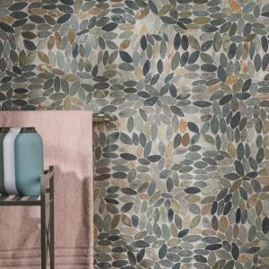 Shower | 1 sq. ft. Nature Flower Sumatra Blend Multicolor Pebble Honed Mosaic Tile Sumatra Shower Shower