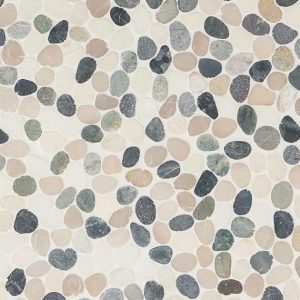 Shower | 1 sq. ft. Nature Round Raja Blend Pebble Honed Mosaic Tile Raja Blend Shower Raja Blend