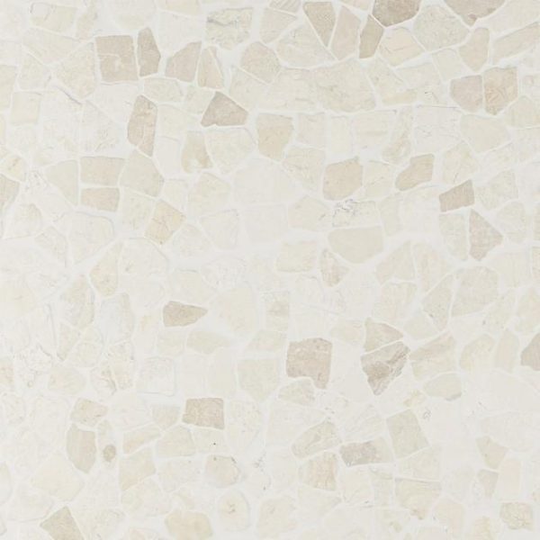 Shower | 1 sq. ft. Nature Tumbled Lovina White Pebble Honed Mosaic Tile Lovina White Shower Lovina White