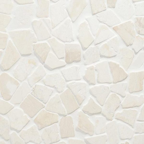 Shower | 1 sq. ft. Nature Tumbled Lovina White Pebble Honed Mosaic Tile Lovina White Shower Lovina White