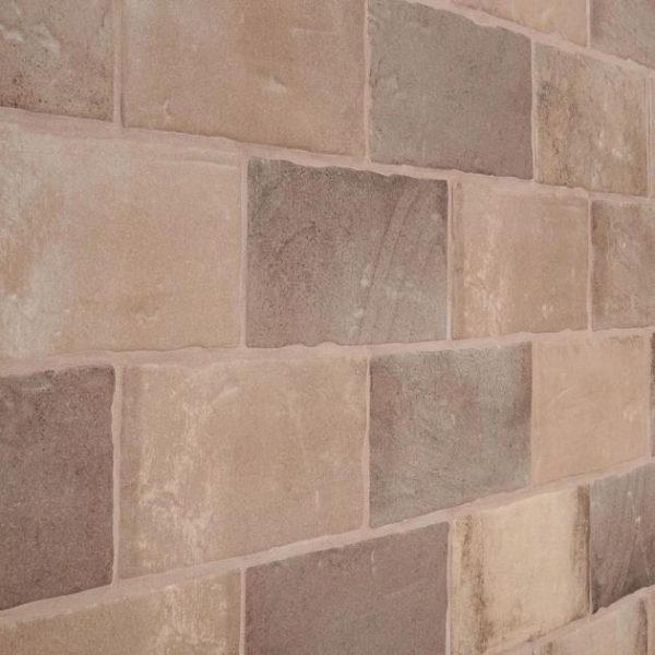 Shower | 1 sq. ft. Parma Brick Taupe 4×8 Terracotta Look Matte Ceramic Tile Taupe Bathroom Bathroom