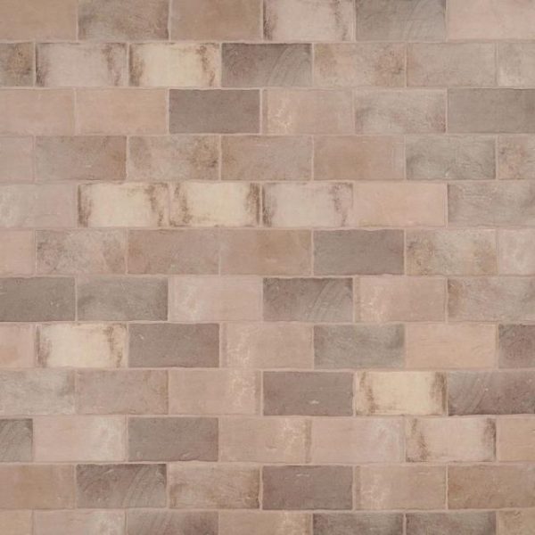 Shower | 1 sq. ft. Parma Brick Taupe 4×8 Terracotta Look Matte Ceramic Tile Taupe Bathroom Bathroom