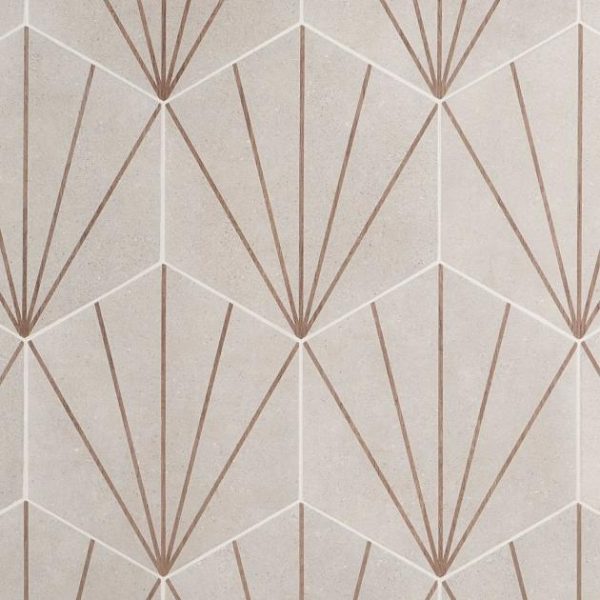 Shower | 1 sq. ft. Pergola Beams Taupe 12.5″ Hexagon Matte Porcelain Tile Beams Taupe Bathroom Bathroom