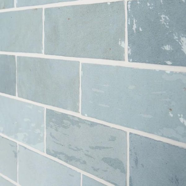 Shower | 1 sq. ft. Portmore Sky Blue 3×8 Glossy Ceramic Subway Tile Sky Backsplash & Kitchen Backsplash & Kitchen