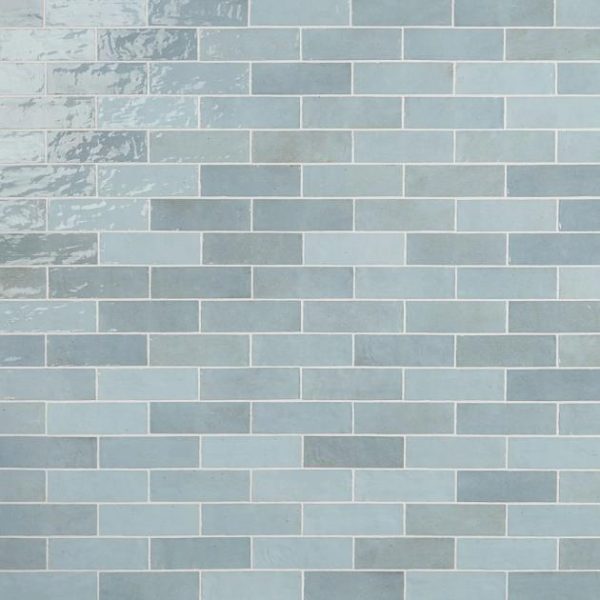 Shower | 1 sq. ft. Portmore Sky Blue 3×8 Glossy Ceramic Subway Tile Sky Backsplash & Kitchen Backsplash & Kitchen