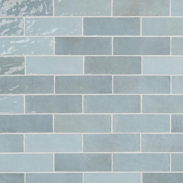 Shower | 1 sq. ft. Portmore Sky Blue 3×8 Glossy Ceramic Subway Tile Sky Backsplash & Kitchen Backsplash & Kitchen