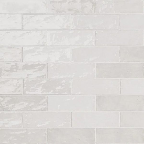 Shower | 1 sq. ft. Portmore White 3×8 Glossy Ceramic Subway Tile White Backsplash & Kitchen Backsplash & Kitchen