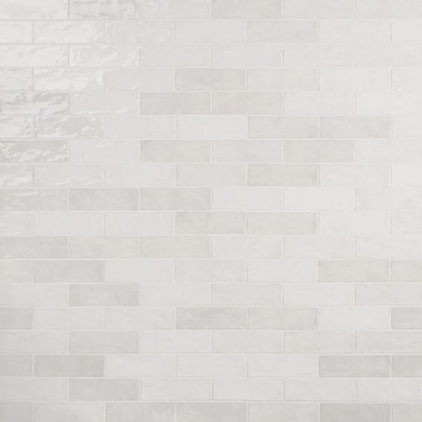 Shower | 1 sq. ft. Portmore White 3×8 Glossy Ceramic Subway Tile White Backsplash & Kitchen Backsplash & Kitchen