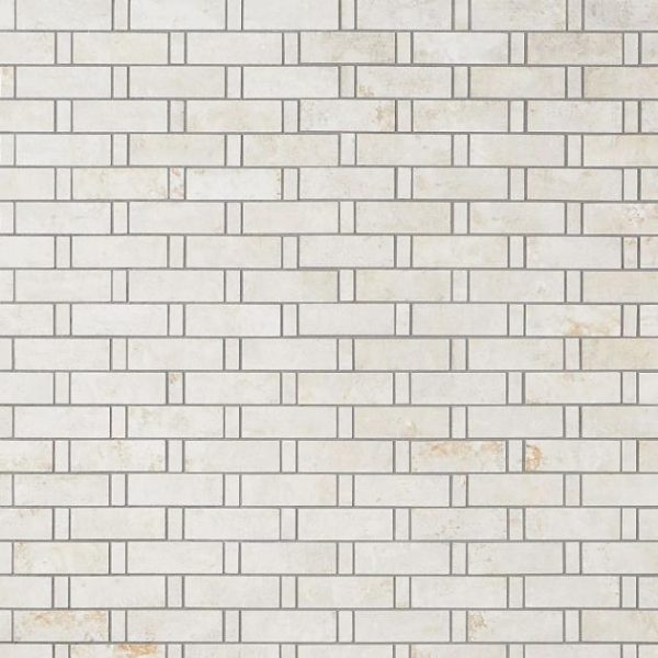 Shower | 1 sq. ft. Portrait Ivory 1×3 Weave Matte Porcelain Mosaic Tile Ivory Backsplash & Kitchen Backsplash & Kitchen