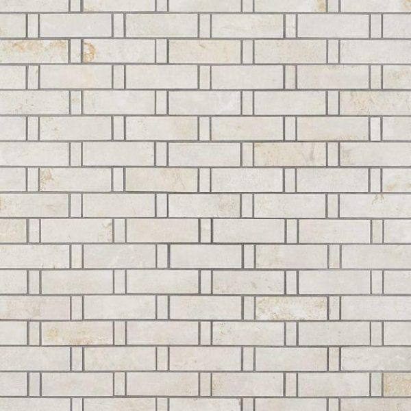 Shower | 1 sq. ft. Portrait Ivory 1×3 Weave Matte Porcelain Mosaic Tile Ivory Backsplash & Kitchen Backsplash & Kitchen