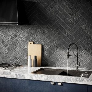 Shower | 1 sq. ft. Rework Gray Blue 3×12 Matte Porcelain Tile Gray Backsplash & Kitchen Backsplash & Kitchen