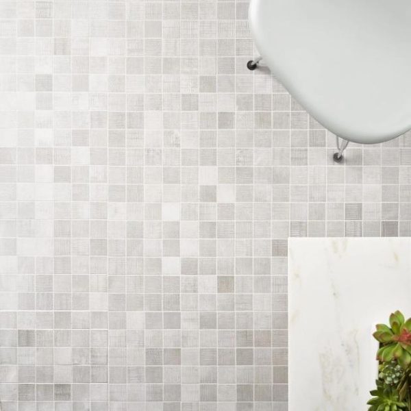 Shower | 1 sq. ft. Ristretto Smoke Gray 2×2 Matte Porcelain Mosaic Tile Smoke Bathroom Bathroom