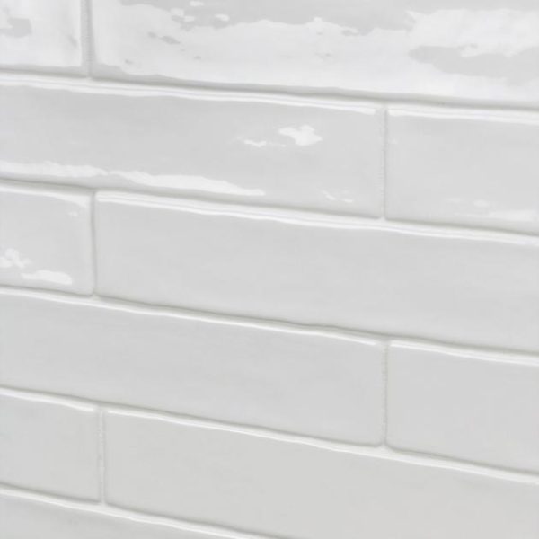 Shower | 1 sq. ft. Seaport Arctic White 2×10 Polished Ceramic Subway Wall Tile Arctic Backsplash & Kitchen Arctic