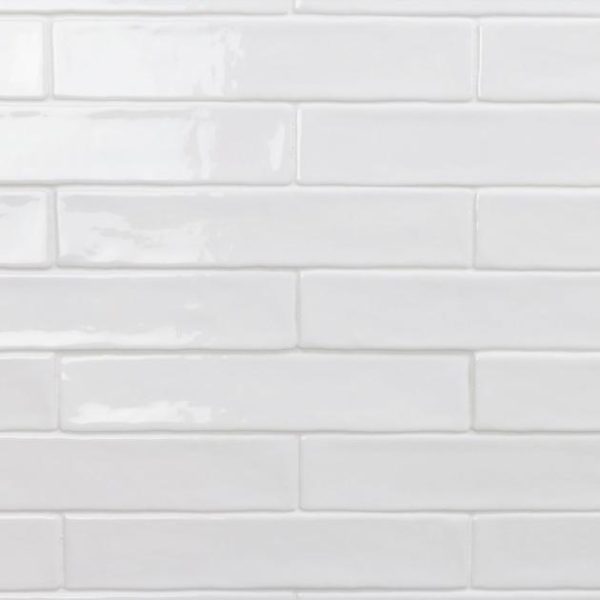 Shower | 1 sq. ft. Seaport Arctic White 2×10 Polished Ceramic Subway Wall Tile Arctic Backsplash & Kitchen Arctic