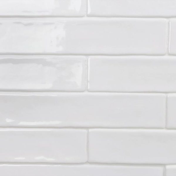 Shower | 1 sq. ft. Seaport Arctic White 2×10 Polished Ceramic Subway Wall Tile Arctic Backsplash & Kitchen Arctic