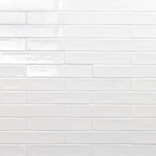 Shower | 1 sq. ft. Seaport Arctic White 2×10 Polished Ceramic Subway Wall Tile Arctic Backsplash & Kitchen Arctic