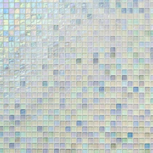 Shower | 1 sq. ft. Splash Glacier White 1×1 Polished Glass Mosaic Tile Glacier Bathroom Bathroom