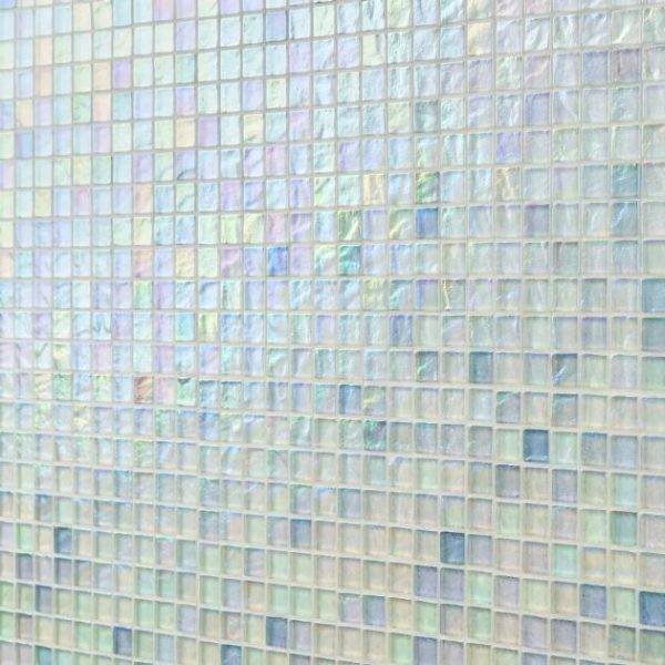 Shower | 1 sq. ft. Splash Glacier White 1×1 Polished Glass Mosaic Tile Glacier Bathroom Bathroom