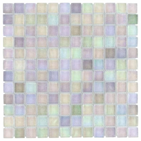 Shower | 1 sq. ft. Splash Glacier White 1×1 Polished Glass Mosaic Tile Glacier Bathroom Bathroom