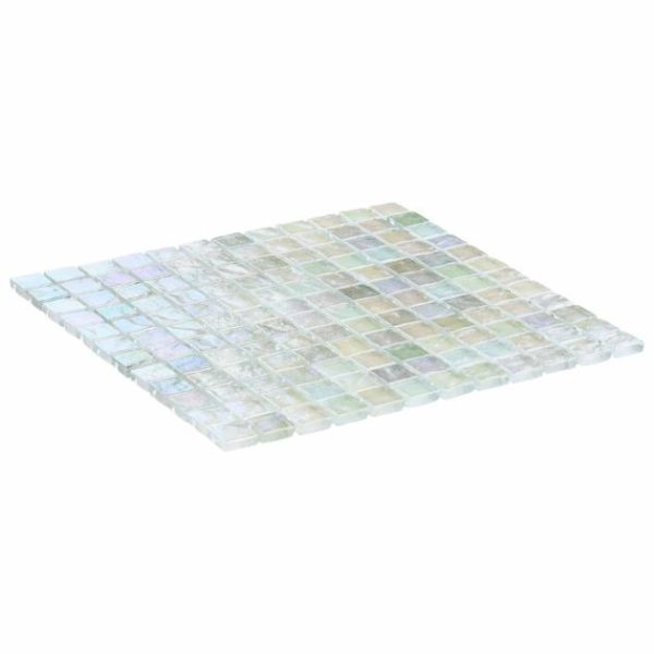 Shower | 1 sq. ft. Splash Glacier White 1×1 Polished Glass Mosaic Tile Glacier Bathroom Bathroom