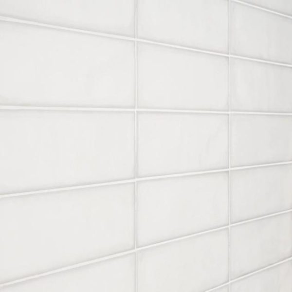 Shower | 1 sq. ft. Stacy Garcia ArtBlock Bianco White 4×16 Matte Porcelain Tile Bianco Bathroom Bathroom