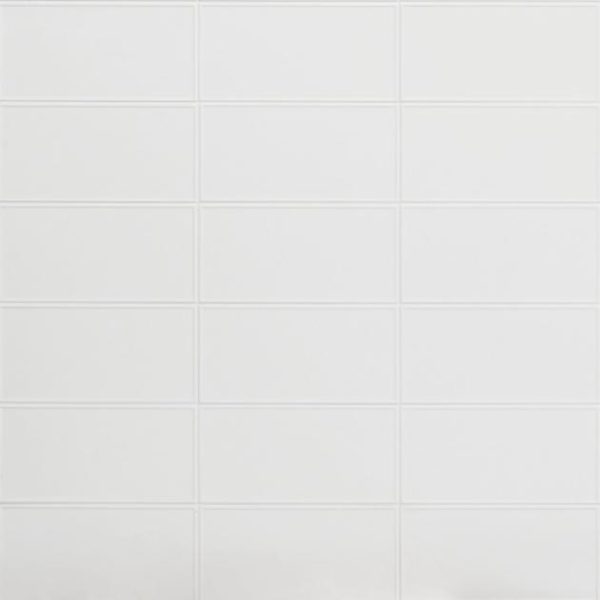 Shower | 1 sq. ft. Stacy Garcia Maddox Frame White 4×8 Matte Ceramic Subway Tile Frame White Bathroom Bathroom