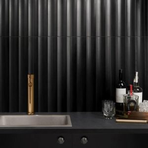 Shower | 1 sq. ft. Stonework Fluted Black Jade 12×24 Dimensional Honed Marble Tile Fluted Black Jade Shower Fluted Black Jade