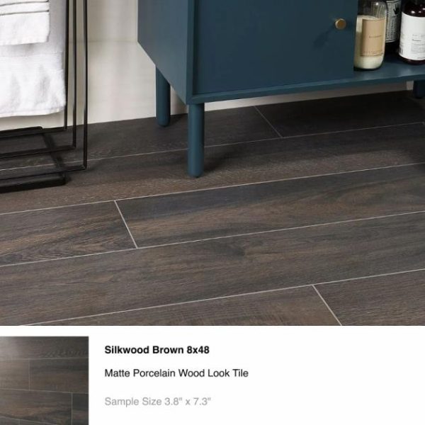 Shower | 1 sq. ft. Top Selling Dark Wood Look Porcelain Tiles Sample Bundle (5) Dark Wood Look Floor Tiles Dark Wood Look