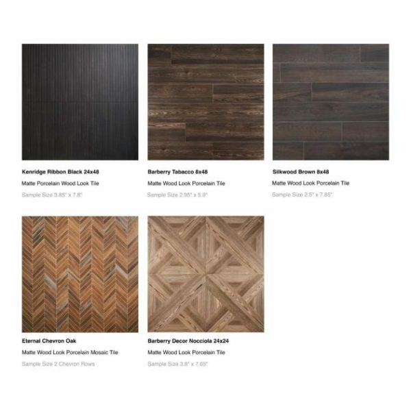 Shower | 1 sq. ft. Top Selling Dark Wood Look Porcelain Tiles Sample Bundle (5) Dark Wood Look Floor Tiles Dark Wood Look