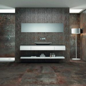 Shower | 1 sq. ft. Twilight Deco Oxide 12×48 Metal Look Porcelain Wall Tile Oxide Deco Bathroom Bathroom