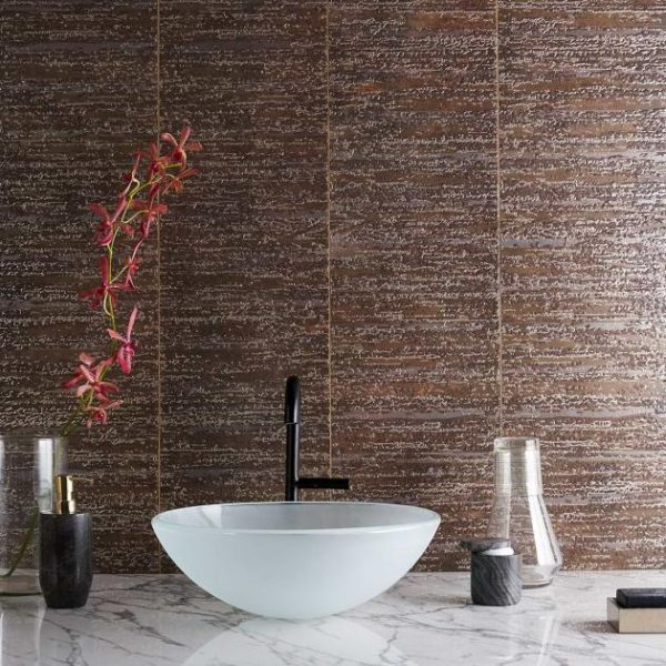 Shower | 1 sq. ft. Twilight Deco Oxide 12×48 Metal Look Porcelain Wall Tile Oxide Deco Bathroom Bathroom