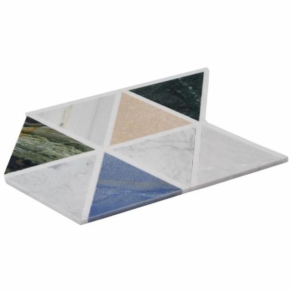 Shower | 1 sq. ft. Valerie Multicolor 6″ Triangle Polished Marble Mosaic Tile Valerie Shower Shower