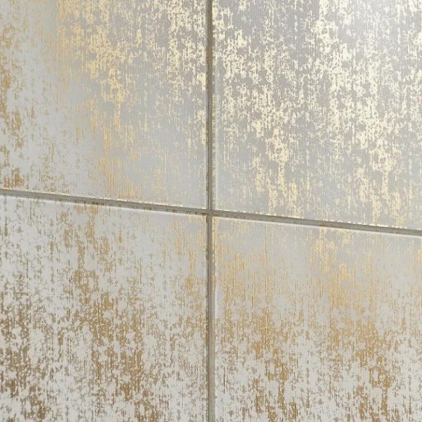 Shower | 1 sq. ft. Vetrite Dust Gold 9×18 Polished Glass Tile Gold Bathroom Bathroom