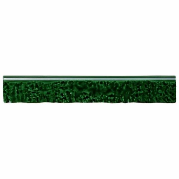 Shower | 1 sq. ft. Wabi Sabi Emerald Green 1.5×9 Crackled Glossy Ceramic Bullnose Emerald Green Shower Emerald Green