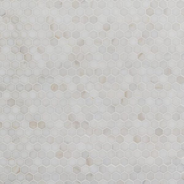 Shower | 1 sq. ft. White Jade 1″ Hexagon Polished Marble Mosaic 1 Backsplash & Kitchen 1