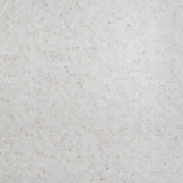 Shower | 1 sq. ft. White Jade 1″ Hexagon Polished Marble Mosaic 1 Backsplash & Kitchen 1