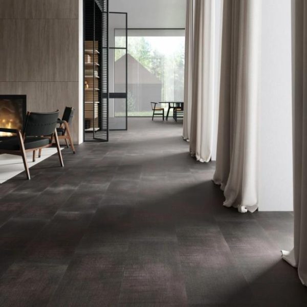 Vinyl Tiles | 1 sq. ft. Ristretto LVT Charcoal Black 12×24 Fabric Look Glue Down Luxury Vinyl Tile  Charcoal Black Vinyl Floors Charcoal Black