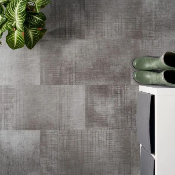 Vinyl Tiles | 1 sq. ft. Ristretto LVT Dark Gray 12×24 Fabric Look Rigid Core Click Luxury Vinyl Tile  Dark Gray Vinyl Floors Dark Gray