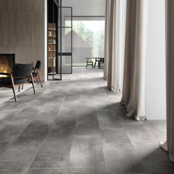 Vinyl Tiles | 1 sq. ft. Ristretto LVT Dark Gray 12×24 Fabric Look Rigid Core Click Luxury Vinyl Tile  Dark Gray Vinyl Floors Dark Gray