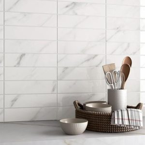 Wall Tiles | 1 sq. ft. Amalfi Statuario White 3×12 Polished Ceramic Tile Polished Statuario Backsplash & Kitchen Backsplash & Kitchen