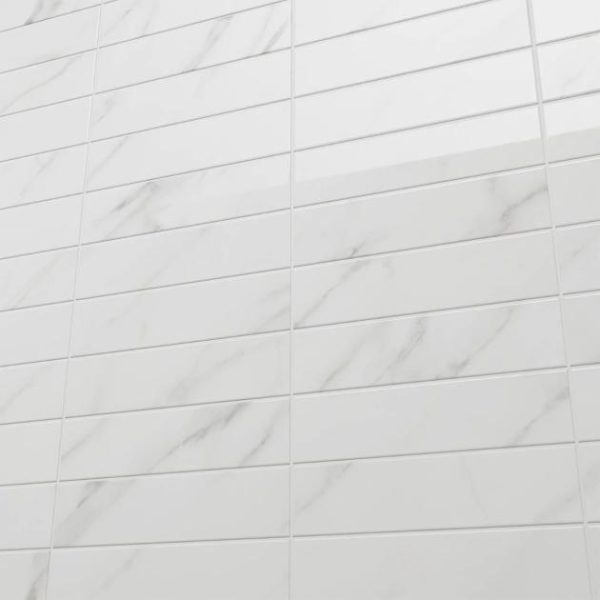 Wall Tiles | 1 sq. ft. Amalfi Statuario White 3×12 Polished Ceramic Tile Polished Statuario Backsplash & Kitchen Backsplash & Kitchen