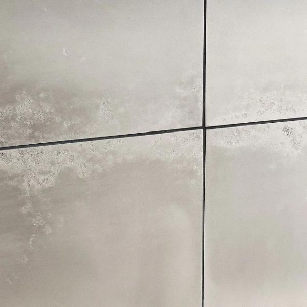 Wall Tiles | 1 sq. ft. Amulet Mist Silver 18×36 Metal Laminated Porcelain Tile Silver Bathroom Bathroom