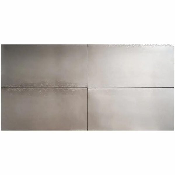 Wall Tiles | 1 sq. ft. Amulet Mist Silver 18×36 Metal Laminated Porcelain Tile Silver Bathroom Bathroom